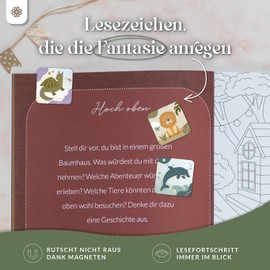 Lebenskompass® Magnetic Bookmarks for Children - Elegant Magnetic Bookmarks with Stylish Designs and Gold Embossing - Magnetic Reading Clips Ideal for Books, Colouring Books and Children's Books