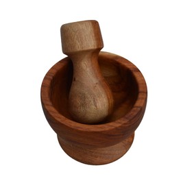 Mortero Mediterráneo, elaborado artesanalmente en madera sólida, hecho a mano, acabado en cera natural, diseñado en México