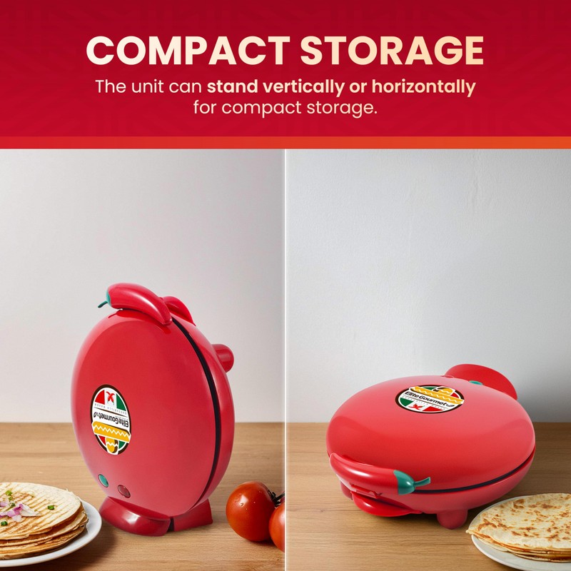 Elite Gourmet EQD-413 Electric Non-Stick 8" Quesadilla Maker, Easy-Slice 6-Wedge,