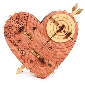 iDventure Tin Woodman's Heart - 3D Puzzle Box - Jewellery Box - Money Box for Cash - 3D Puzzle for Adults - Gift Box - Wooden Box - Treasure Box - Wedding Anniversary Present - Valentine's Day
