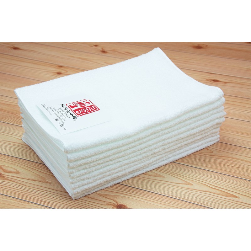 White Towels, Face Towels, 230 Momme, Set of 10, Japanese