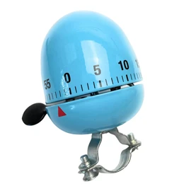 XXL Ding Dong Bicycle Bell, Large Bicycle Bell, 2-Tone, Diameter 60 mm (Light Blue in Egg Timer Design)
