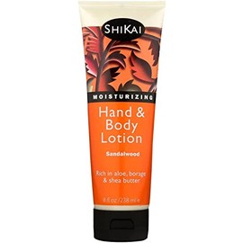 ShiKai Hand & Body Lotion (Sandalwood, 8oz) | Daily Moisturizing Skincare for Dry and Cracked Hands | With Aloe Vera & Vitamin E