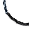 COOLSTEELANDBEYOND Necklaces Multi Strands Black Silver Crystal Beads Chain Magnetic