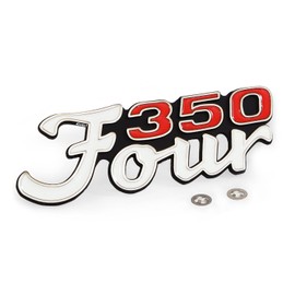 Metal Side Cover Emblem with Clips - Fits Honda CB350F CB350 Four - 1972 1973 1974