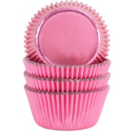 Gifbera Standard Pink Foil Cupcake Liners Wrappers Baking Cups for Baking 100 Count, Pink