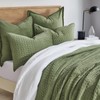 EverGrace Cross-Stitch Velvet Quilt Set, Queen Size, Loden Green