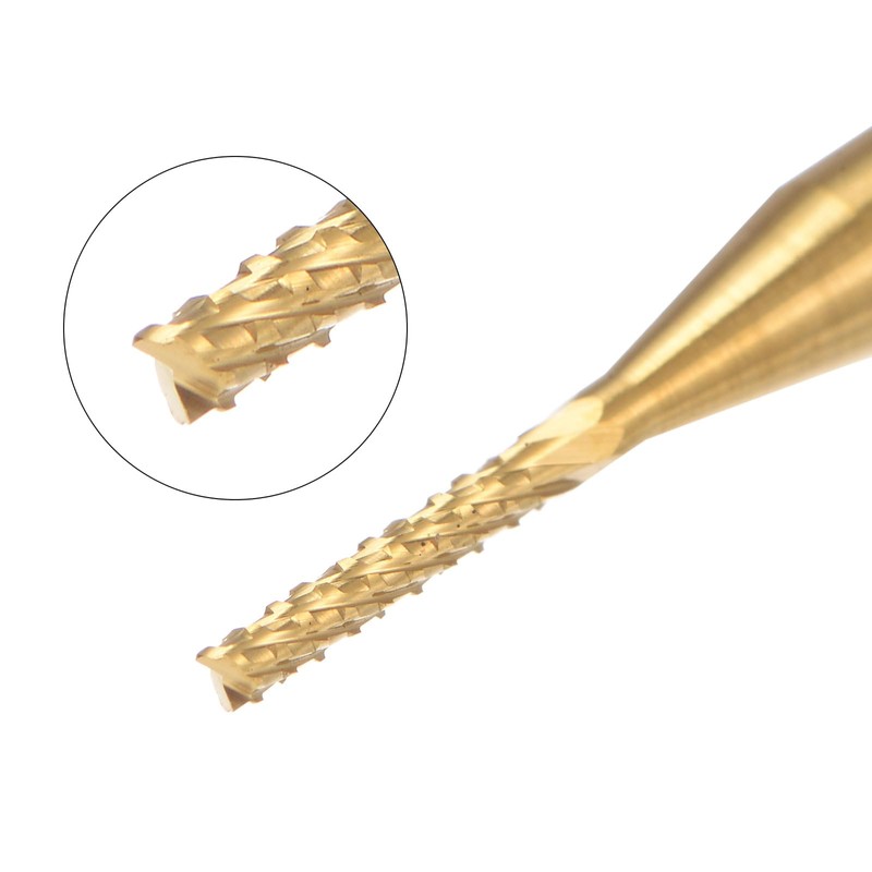 sourcing map 10Pcs 1.2mm Titanium Coat Carbide End Mill Engraving