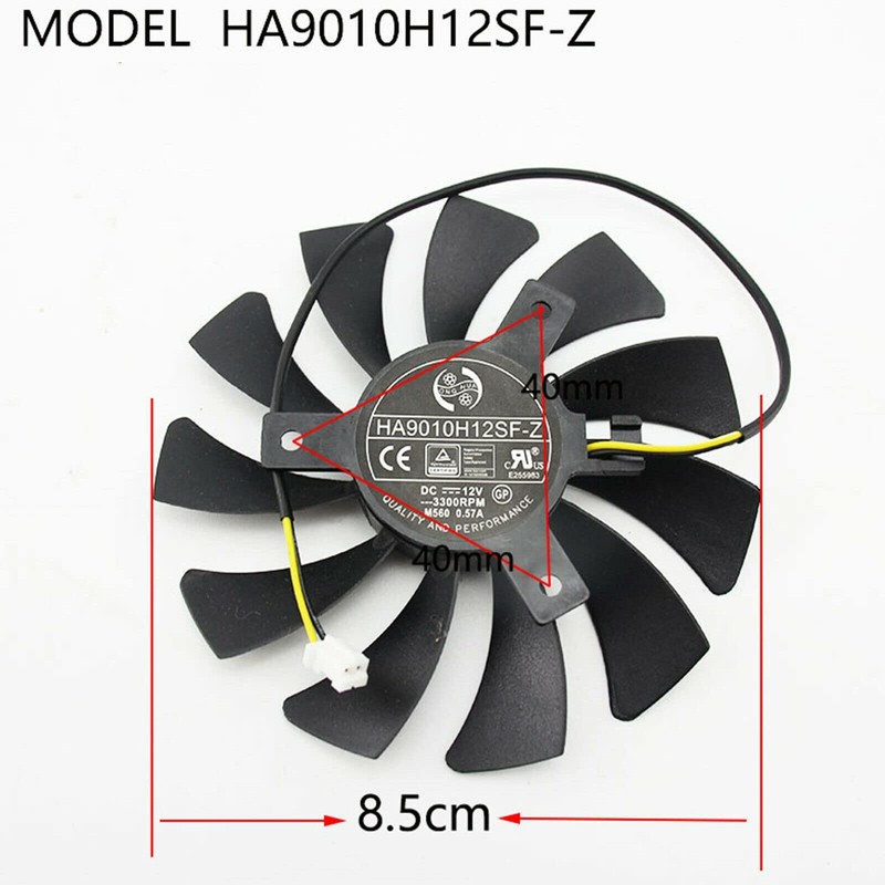 NUHFUFA HA9010H12F-Z Graphics Card Fan 2-Pin 85 mm for MSI