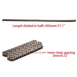 WOOSTAR Cadena 25H 138 Enlaces Reemplazo para 2 Tiempos 47cc 49cc 50cc Pocket Bike Mini Bike Dirt Pit Bike ATV 4 Wheeler