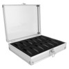 12 Grids Aluminum Watch Display Storage Box Rectangular Suede Side