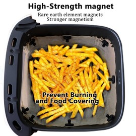 Air Fryer Liner Magnets 8pcs, High Temp Resistant Parchment Paper Holder for Iron Air Fryers, Secures Disposable Paper Liner Safely, Prevents Burning & Food Covering (8pcs)