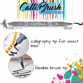 Online Calli.Brush Handlettering Brush-Pens Classic | Set of 5 brush pens | Calligraphy Set for Bullet Journal, Hand Lettering | Calligraphy tip & brush tip | Water colours | Aquarell pens