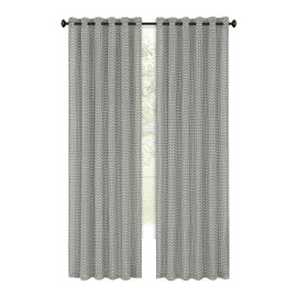 ACHIM Bedford Front Tab Window Curtain Panel - 42 Inch Width, 63 Inch Length, 2-inch Rod Pocket - Grey - Ultra-Soft Light Filtering Fabric with Yarn Dyed Woven Accents & Machine Washable Home Decor