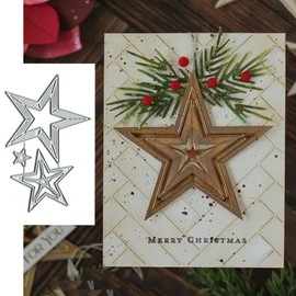 Christmas Pentagram Star Metal Die Cuts,Spring Sunflower Frame Leaf Cutting Dies Cut Stencils for DIY Scrapbooking Album Decorative Embossing Paper Dies for Card Making