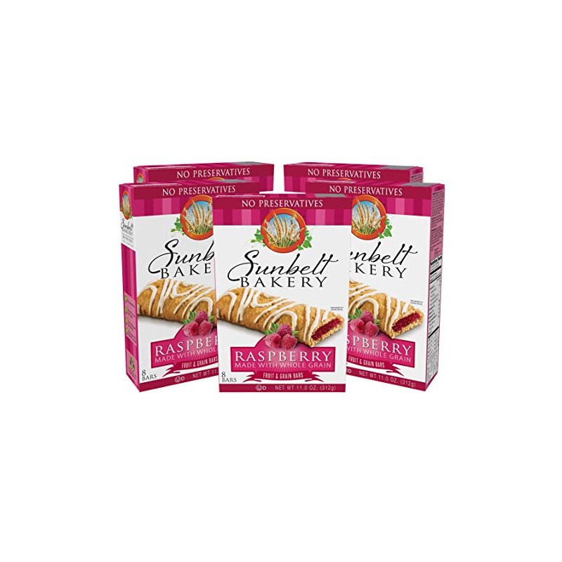 Sunbelt Bakery's Raspberry Fruit & Grain Bars, 5 Boxes, No