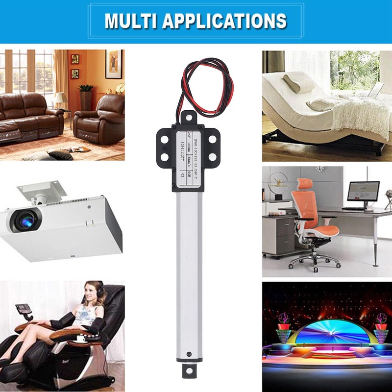24V Mini Electric Linear Actuator, 100mm Stroke Electric Micro Linear