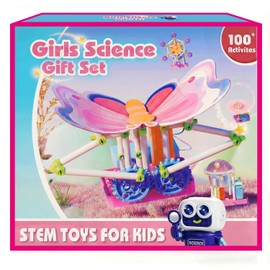 SMILESSKIDDO 100+ Girls Science Kit for Kids Ages 5 6 7 8 10 | STEM Toys for Girl | Birthday Gift Ideas for 5+ Year Old Girls | Learning & Educational Projects with Fun Experiments (8018E)