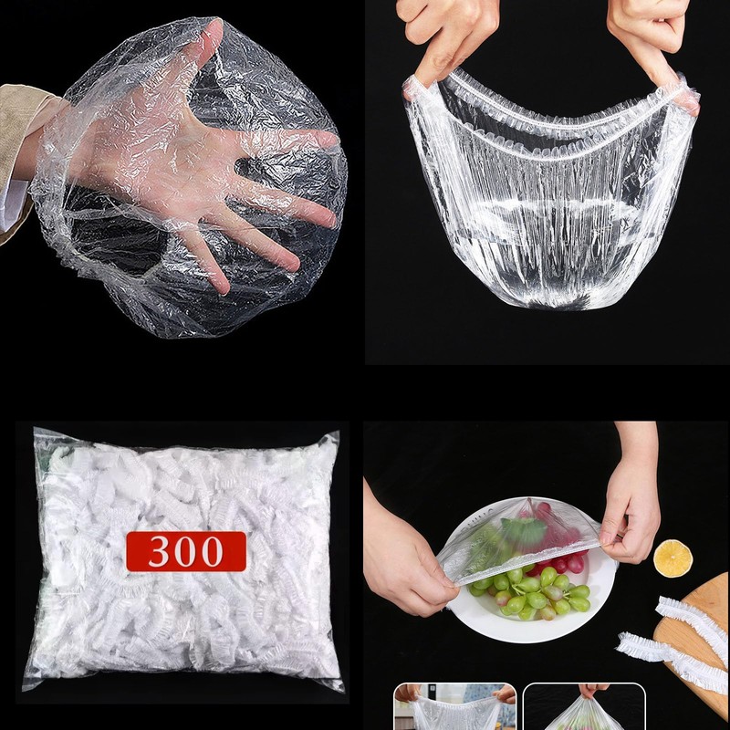 300 Pcs Reusable Elastic Food Covers –Stretchable Bowl & Plate