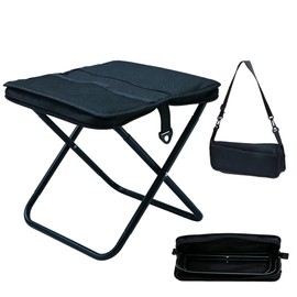 SHENGHUISS Foldable Backpack Stool,Heavy Duty Pocket Chair for Adults,Comfortable Ultralight Collapsible Stool,220LB Camping Stool for Camping,Fishing,Hiking (Black)