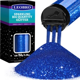 LEOBRO Blue Glitter, Glitter, 150g/5.29oz Extra Fine Glitter, Resin Glitter Powder, Nail Body Craft Glitter for Resin Arts Crafts Holiday Party Decor, Royal Blue Glitter