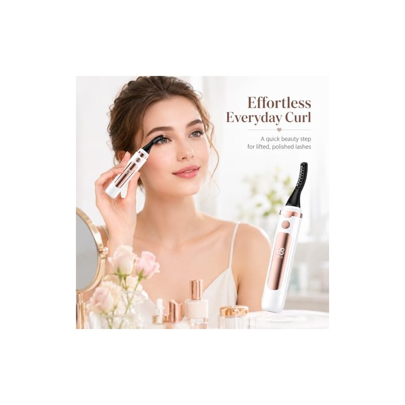Heated Eyelash Curler for Women, USB Rechargeable Lash Curling Beauty