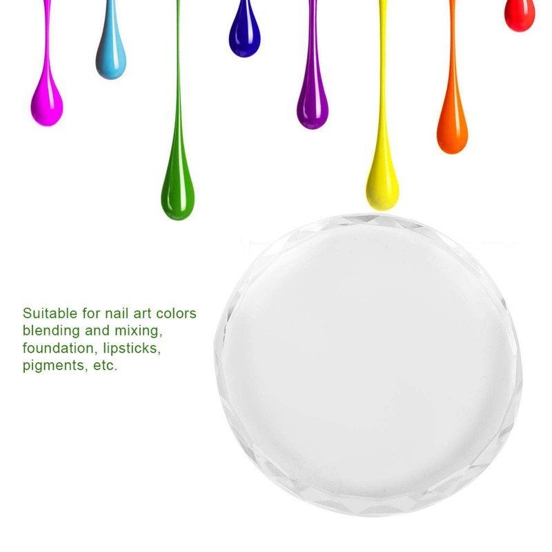 Glass Palette Cosmetic Mixing Plate Reusable Smooth for Nail Salon