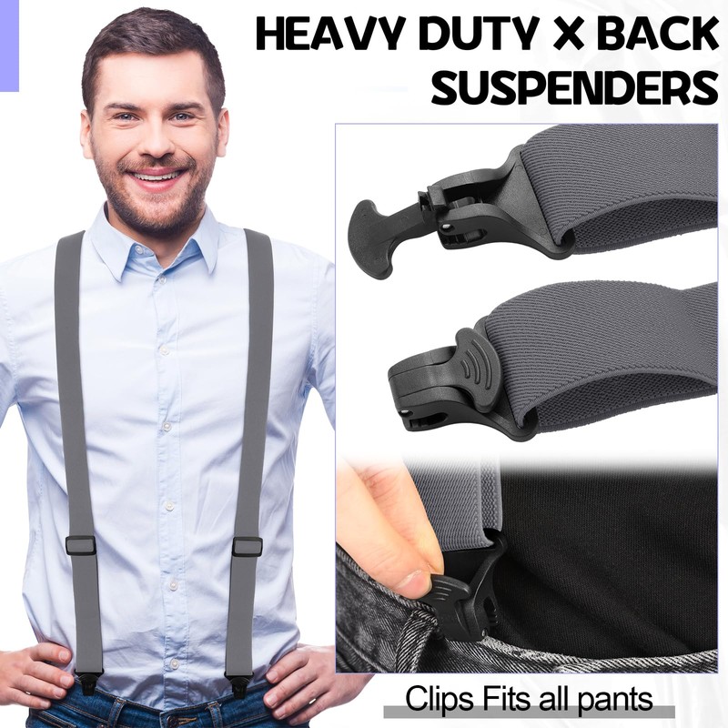 Janmercy X Back Hidden Suspender Heavy Duty Work Airport Friendly
