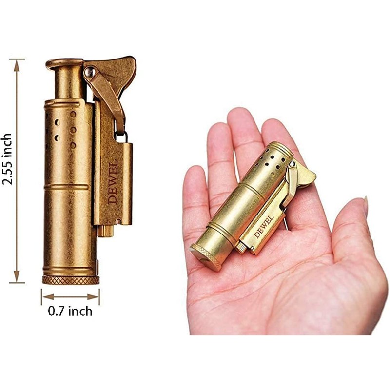 2 Pack Pressure-Relief/Cool Lighter, Wheel Kerosene Lighter, Reusable Windproof Trench