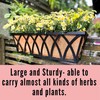 LaLaGreen Railing Planter Boxes (24 Inch, 2 Pack) Black Metal