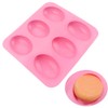 BAKER DEPOT silicone Mold For Handmade Soap 6 Cavity Oval