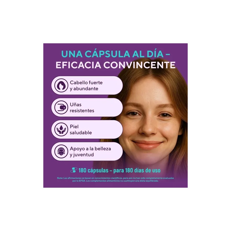 Biotina y Colágeno Hidrolizado, Cápsulas para Cabello, Piel y Uñas,