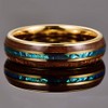 Vakki Wedding Rings Hawaiian Wood Inlay 6mm Gold Tungsten Engagement