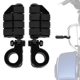 PSLER Motorcycle Highway Pegs-1.25" Motorcycle Highway Crash Bar Foot Pegs Universal for Bike With 1-1/4" Engine Guard Black
