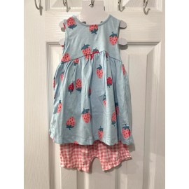Carter's 9m Carter’s Girls - Strawberries & Pink Plaid  2 Pcs