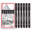 Uni Pin Fineliner Drawing Pens - Chisel Nibs - Black