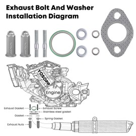 YOSOPP GY6 Exhaust Bolt Nuts Exhaust Gasket for Scooters ATVs GMB139 Engine Moped Quad 4 Wheeler Dune Buggy Go Karts Taotao Sunl Coolster Jonway Roketa Sandrail 50cc 90cc 110cc 125cc 150cc (Silver)