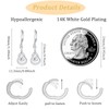 Dangle Earrings Trendy Leverback Birthstone Earrings 14K White Gold Teardrop