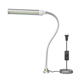 LED Magnetic Work Light, 15W high Brightness,Flexible Gooseneck lamp with Strong Magnetic Base for Lathe Milling Drill Press Industrial 1500lums Lighting 110-230V