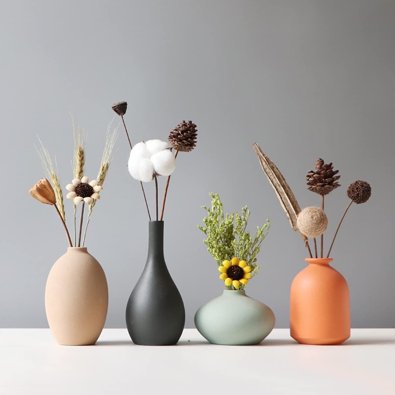 AIVAR Pottery Flower Base Vase Single Vase Nordic Stylish Set