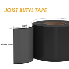 JOAPRIL Joist Tape for Decking 4 Inch x 50 Feet 4 Pack, Weatherproof Butyl Sealant Deck Joist Tape，Protects The Top of The Joist, Beam, and Wood
