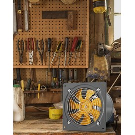 HG Power 6 Inch Exhaust Fan 308 CFM Kitchen Exhaust Fan Wall Mount with Backdraft Damper, Metal Plug In, Extractor Exhaust Ventilation Fan for Attic, Ceiling, Shop, Greenhouse