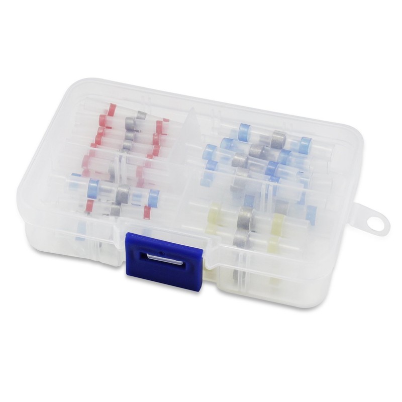 Gasa 50pcs Waterproof Solder Seal Heat Shrink Butt Wire Connector