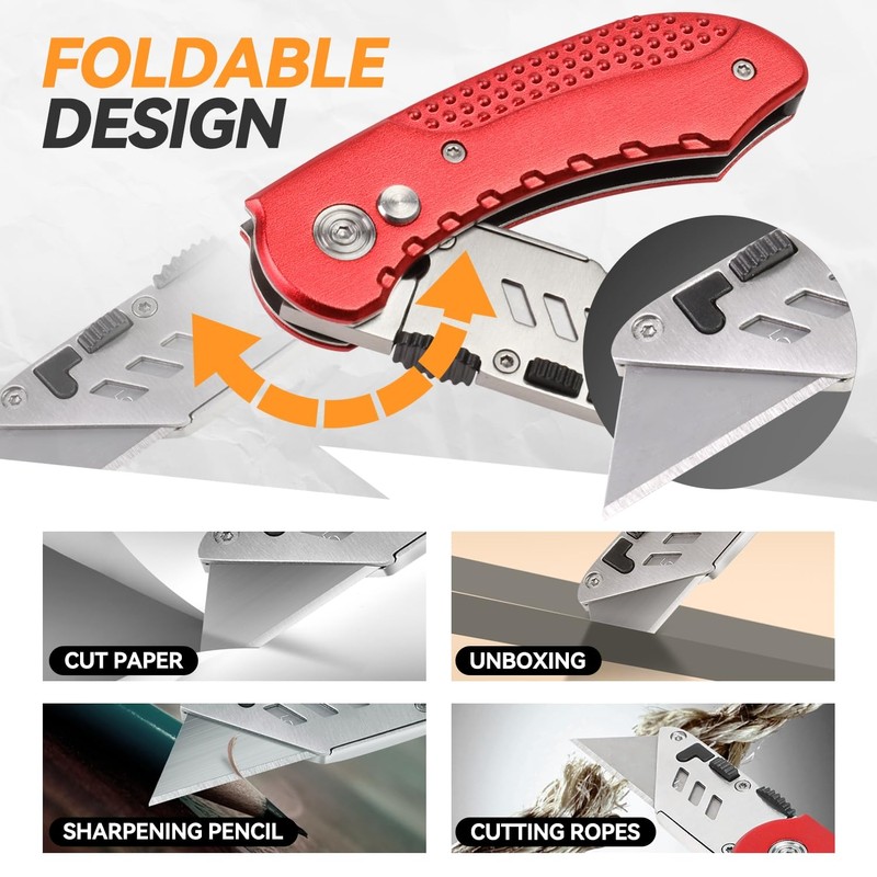 Universial Utility Knife with 10 Quick Change Replacement Blades Cutting,