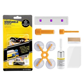 Windscreen Repair Kit, Windshield Repair Kit With Curing Lamp, Suitable For Bull'S Eye, Half-Moon, Cobweb, Star And Long Line Cracks