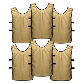 SportsRepublik Pinnies Practice Scrimmage Vests (6-Pack) - Last Longer and Look Cooler - Soccer,Gold,L (Adult age 12+)