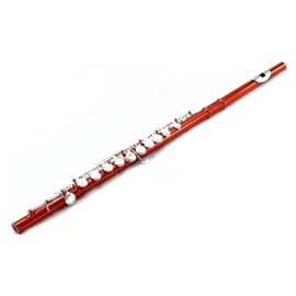 Paititi Red Lacquer Silver Keys Closed Hole C Flute with Lightweight Case, Cleaning Rod, Cloth, Joint Grease and Screw Driver