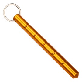 Novelty Tactical Key Chain Personal Safe Emergency Tool Glass Breaker Portable Aluminum Short Stick Keychain for Men (Gold)