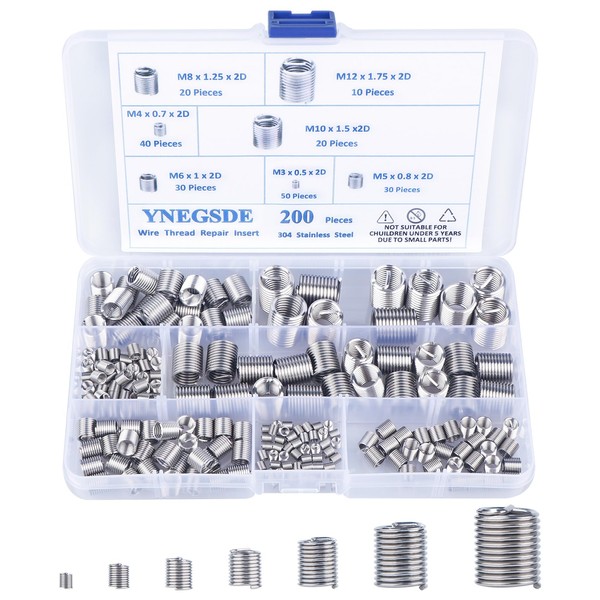 304 Stainless Steel Helical Coiled Metric Thread Repair Kit -