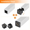 sourcing map 6Pcs Inserts for Square Tubes with M8-1.25mm Thread,